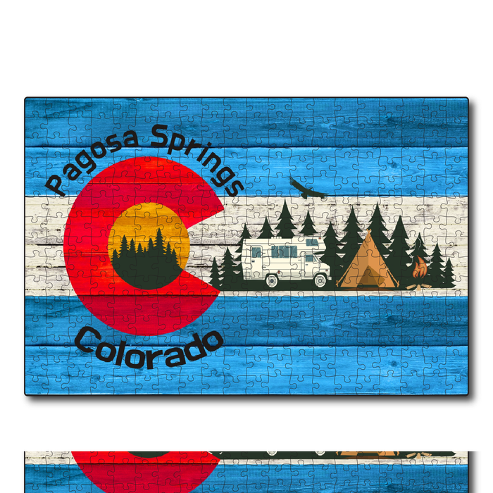 Pagosa Springs Blue Camping Flag