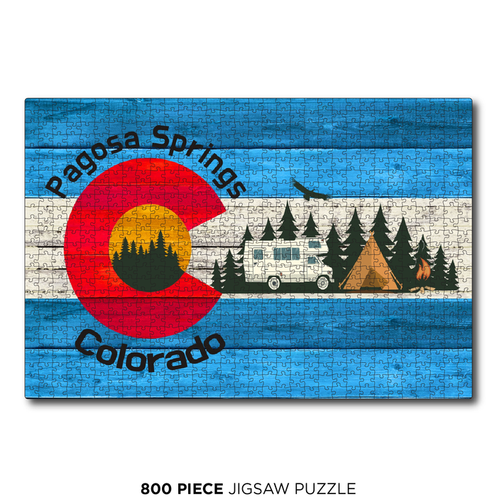 Pagosa Springs Blue Camping Flag