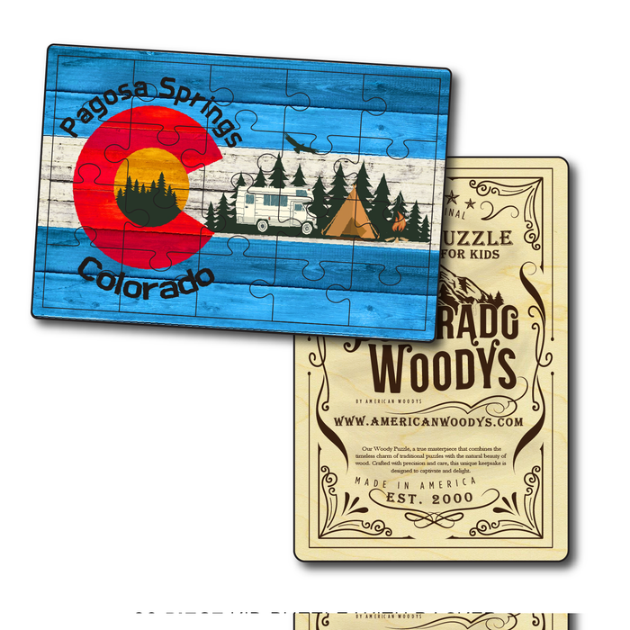 Pagosa Springs Blue Camping Flag