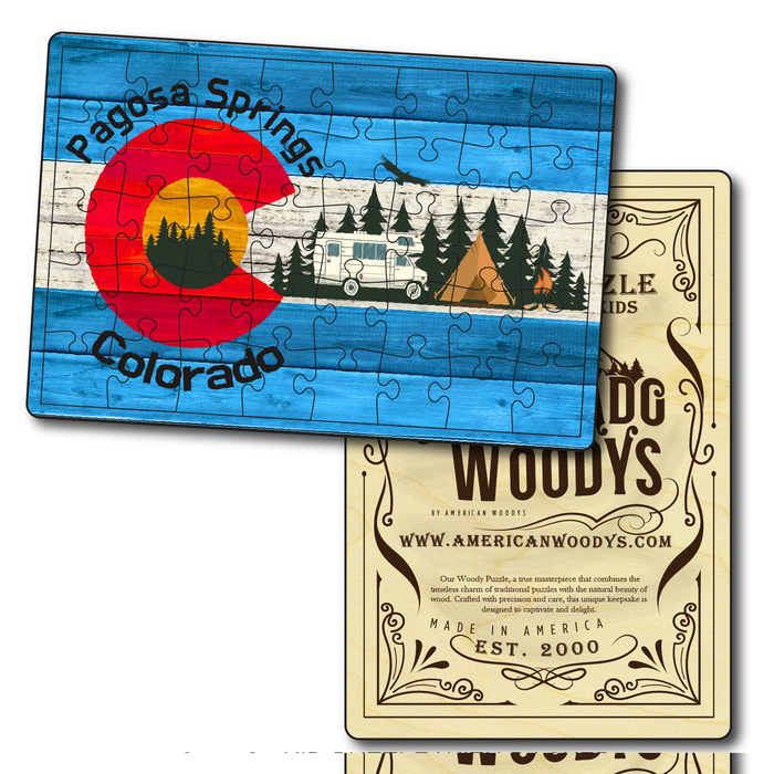 Pagosa Springs Blue Camping Flag