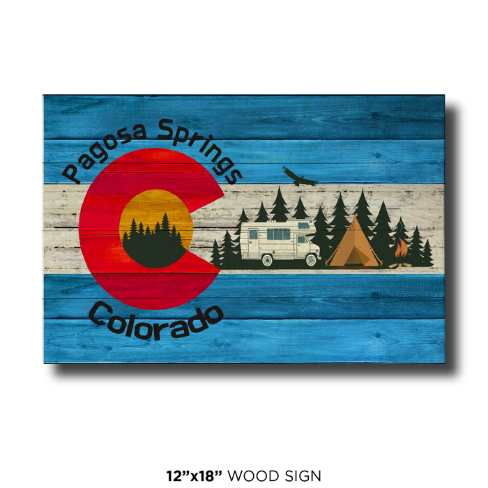 Pagosa Springs Blue Camping Flag