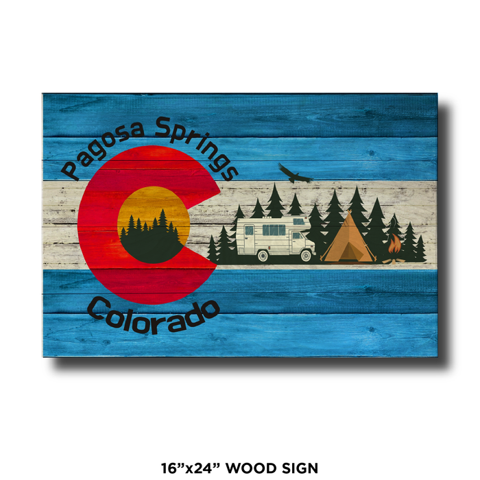 Pagosa Springs Blue Camping Flag