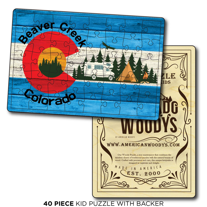 Beaver Creek Blue Camping Flag