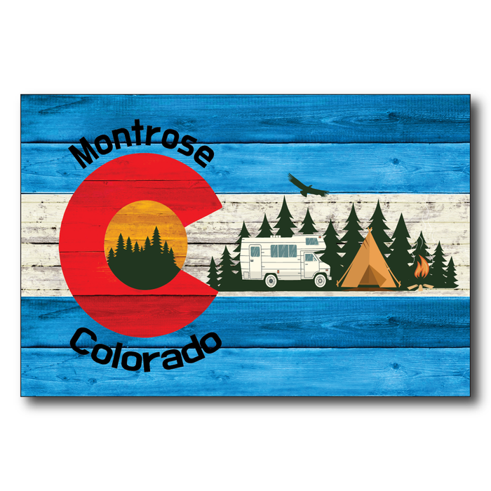Montrose Blue Camping Flag