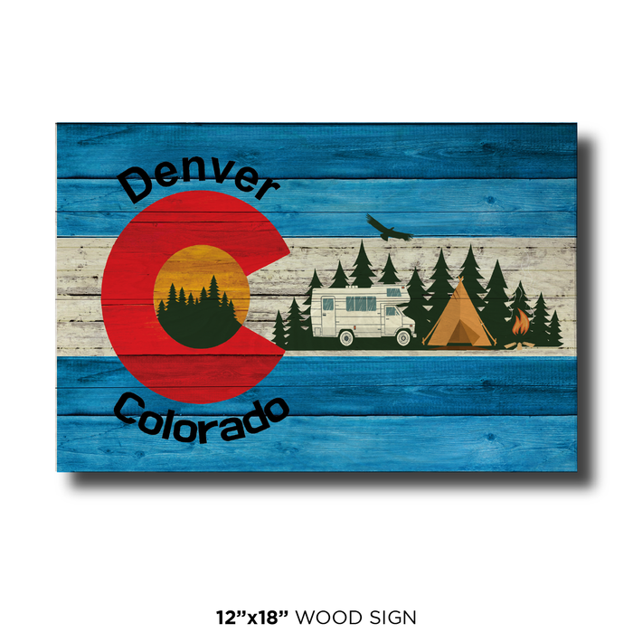 Denver Blue Camping Flag