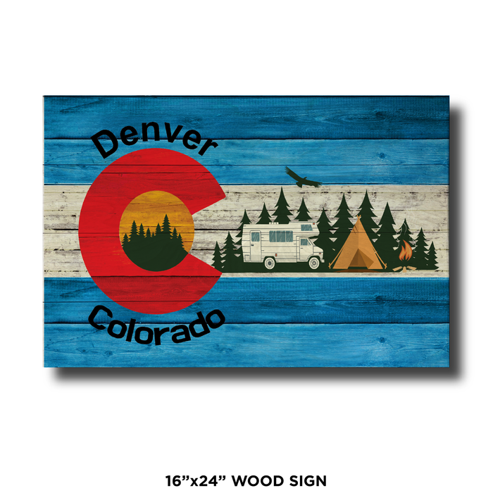 Denver Blue Camping Flag