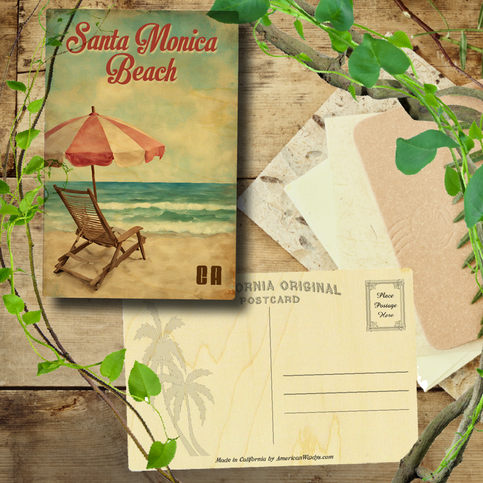 Vintage Chair and Umbrella Santa Monica