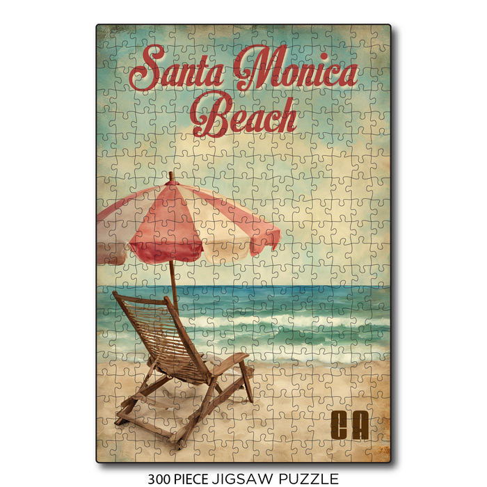 Vintage Chair and Umbrella Santa Monica