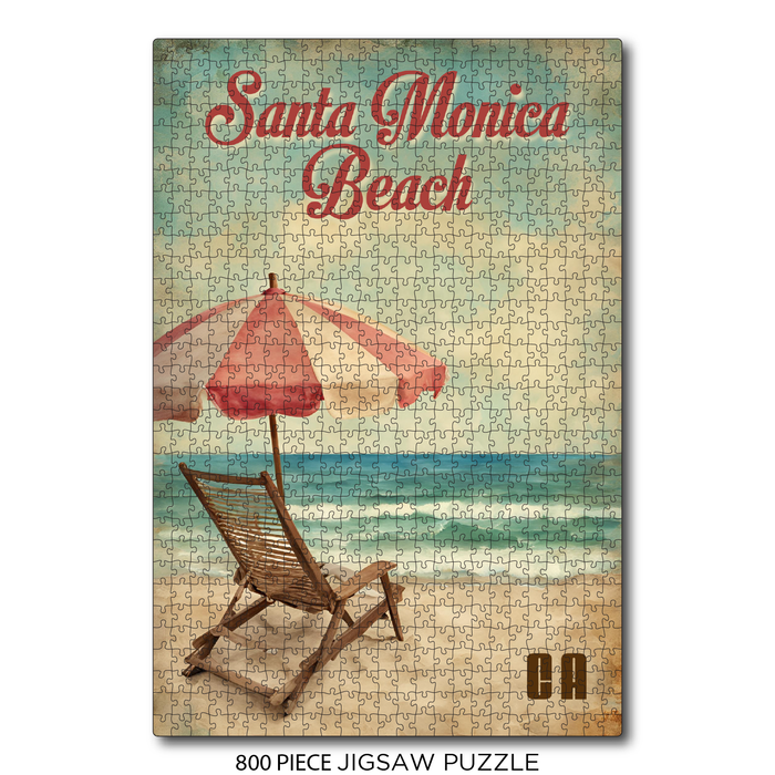 Vintage Chair and Umbrella Santa Monica