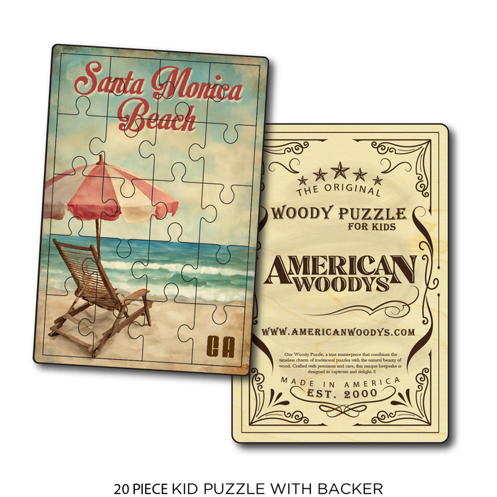 Vintage Chair and Umbrella Santa Monica