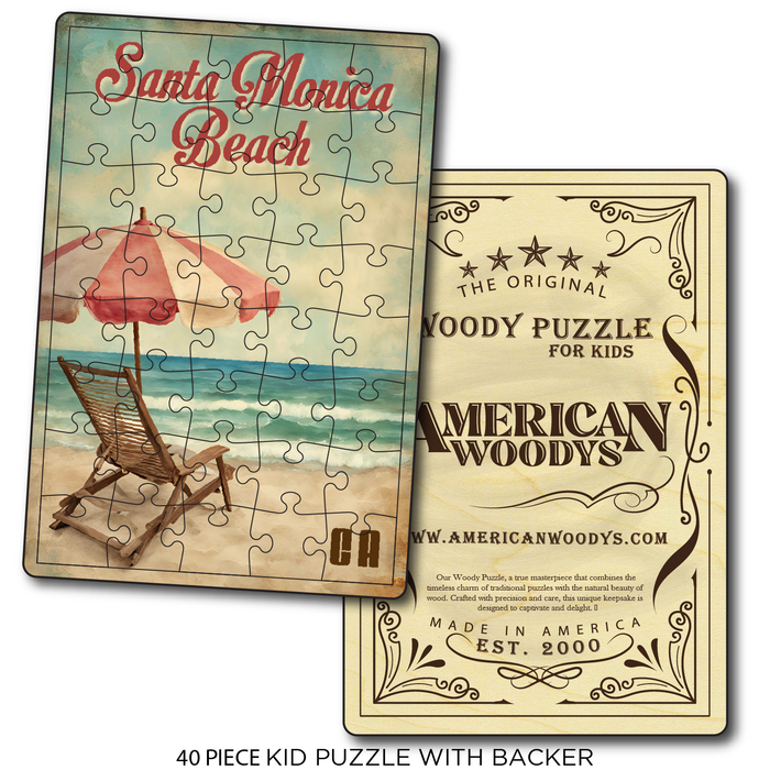 Vintage Chair and Umbrella Santa Monica