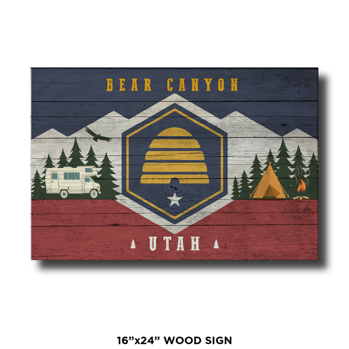 Utah Camping Flag Bear Canyon