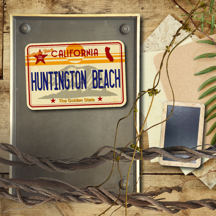 CA License Plate Huntington Beach