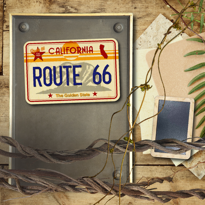 CA License Plate Route 66