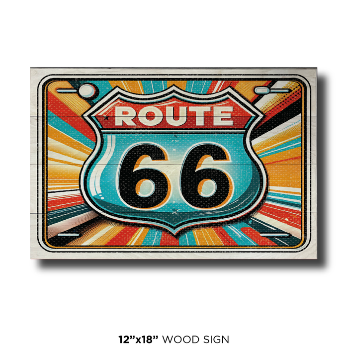 Route 66 Retro Bright License