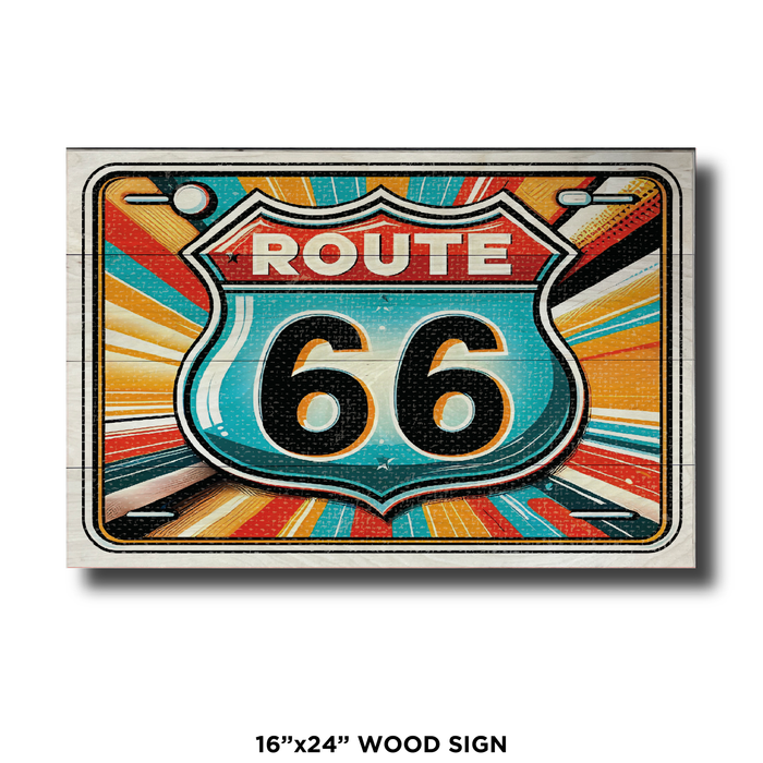 Route 66 Retro Bright License