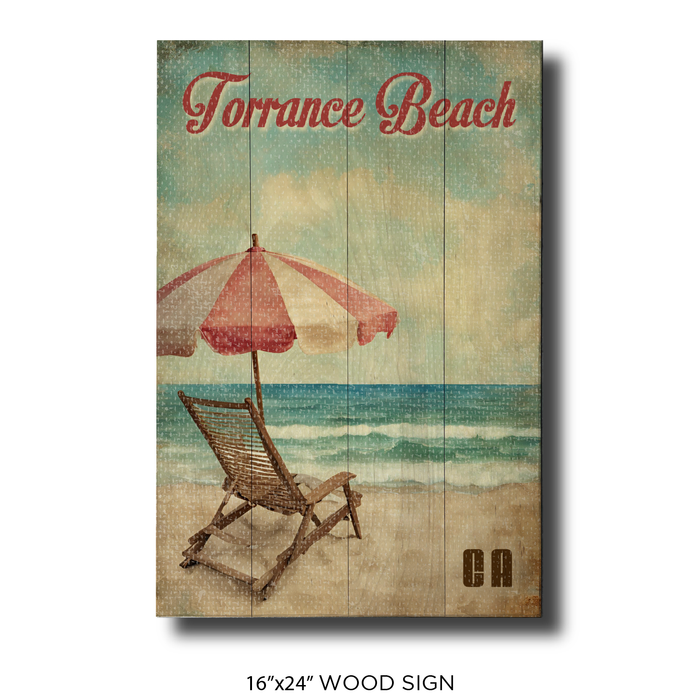 Vintage Chair and Umbrella Torrance Beach