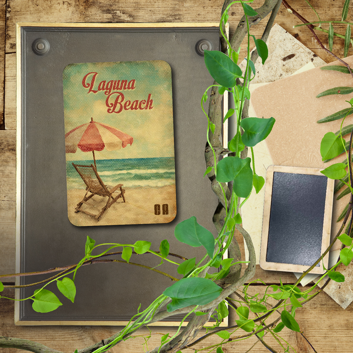 Vintage Chair and Umbrella Laguna Beach