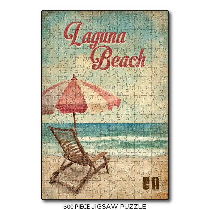 Vintage Chair and Umbrella Laguna Beach