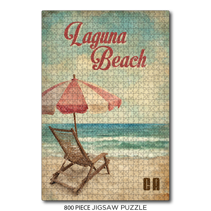 Vintage Chair and Umbrella Laguna Beach