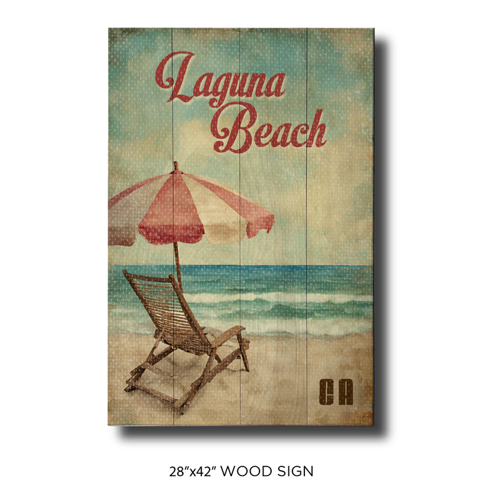 Vintage Chair and Umbrella Laguna Beach