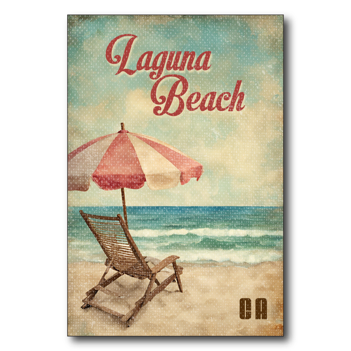 Vintage Chair and Umbrella Laguna Beach