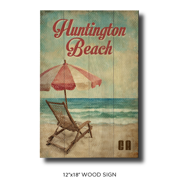 Vintage Chair and Umbrella Huntinton Beach