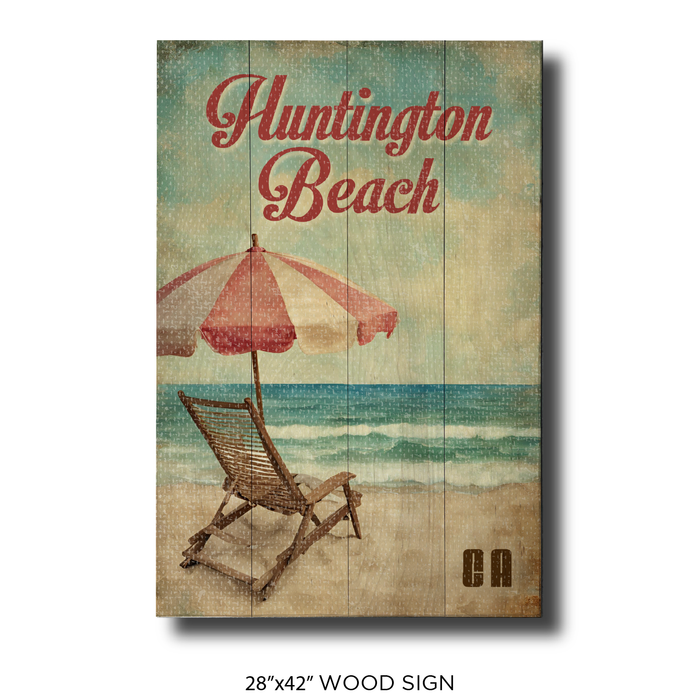 Vintage Chair and Umbrella Huntinton Beach