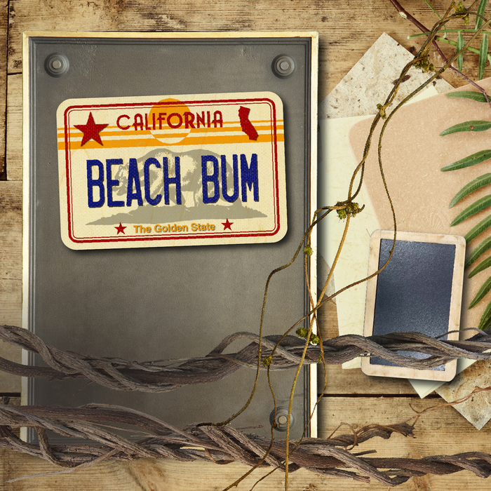 CA License Plate Beach Bum