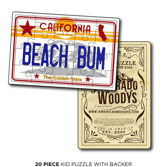 CA License Plate Beach Bum
