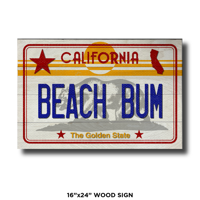 CA License Plate Beach Bum