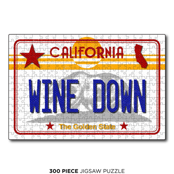 CA License Plate - Wine Down
