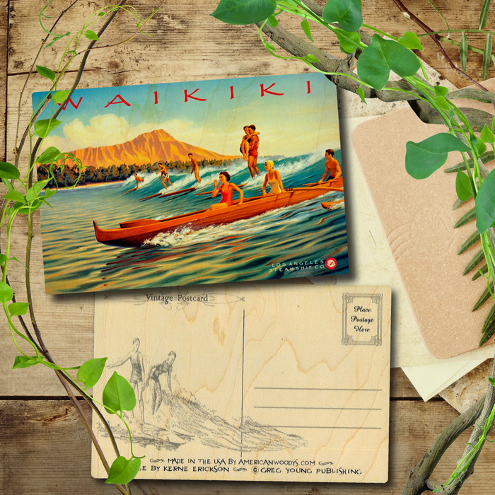 Waikiki Canoe Ride Postcard