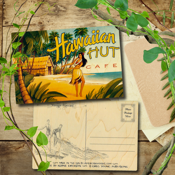 Hawaiian Hut Café Postcard