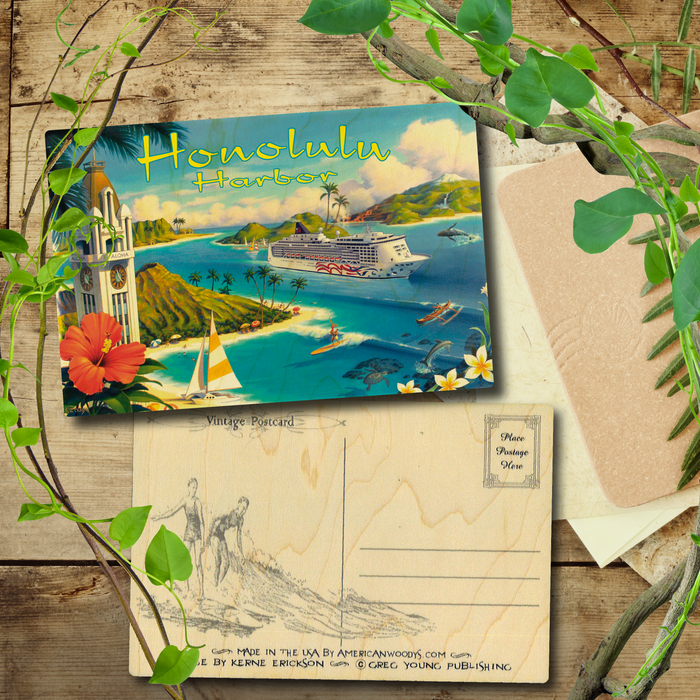 Honolulu Harbor Postcard