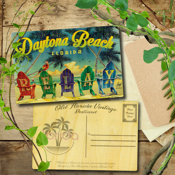 Daytona Beach Relax Chairs Postcard