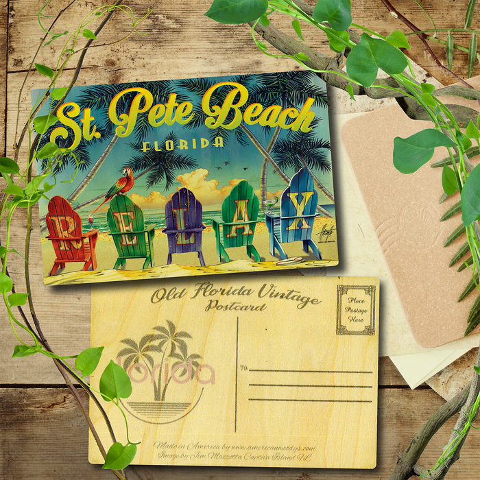 St. Pete Beach Relax Chairs Postcard