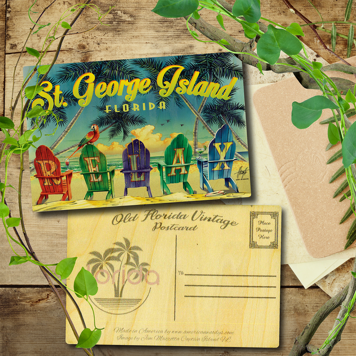 St. George Island Relax Chairs Postcard