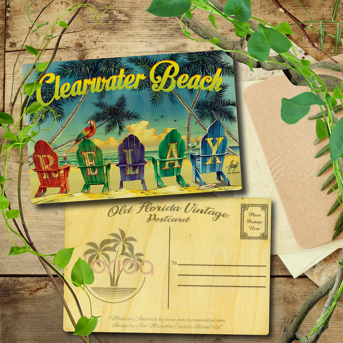 Clearwater Beach Relax Chairs Postcard