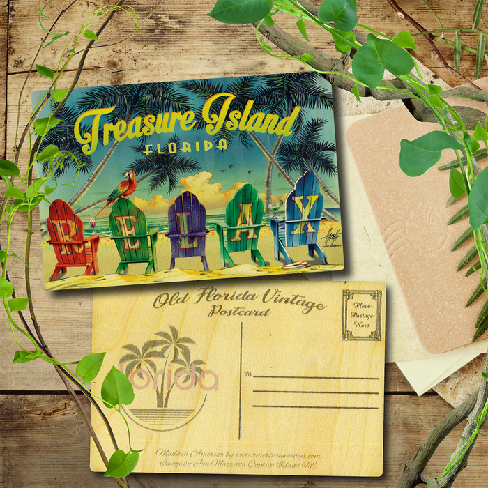 Treasure Island Relax Chairs Postcard