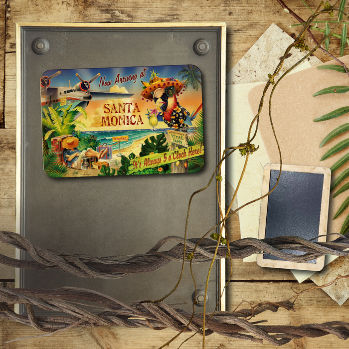 Santa Monica 5 O'Clock Postcard