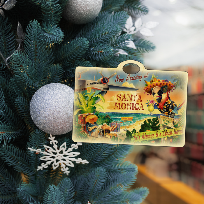 Santa Monica 5 O'Clock Postcard