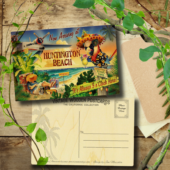 Huntington Beach 5 O'Clock Postcard