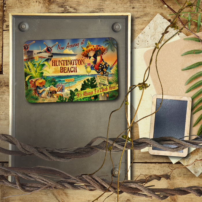 Huntington Beach 5 O'Clock Postcard