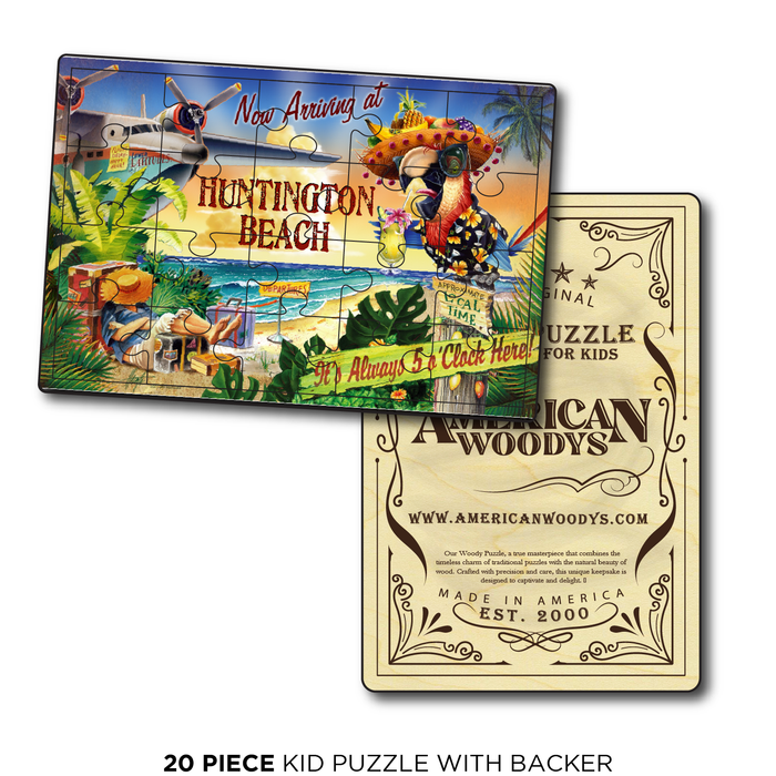 Huntington Beach 5 O'Clock Postcard