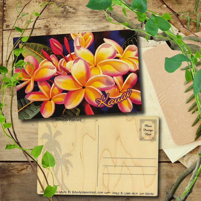 Rainbow Plumeria Kauai Postcard