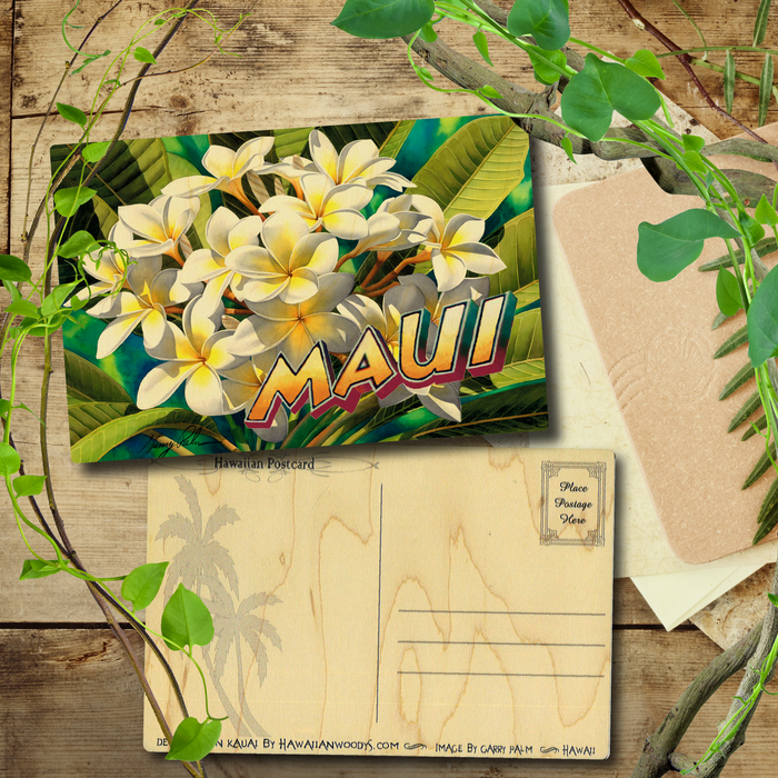 White Plumeria Maui Postcard