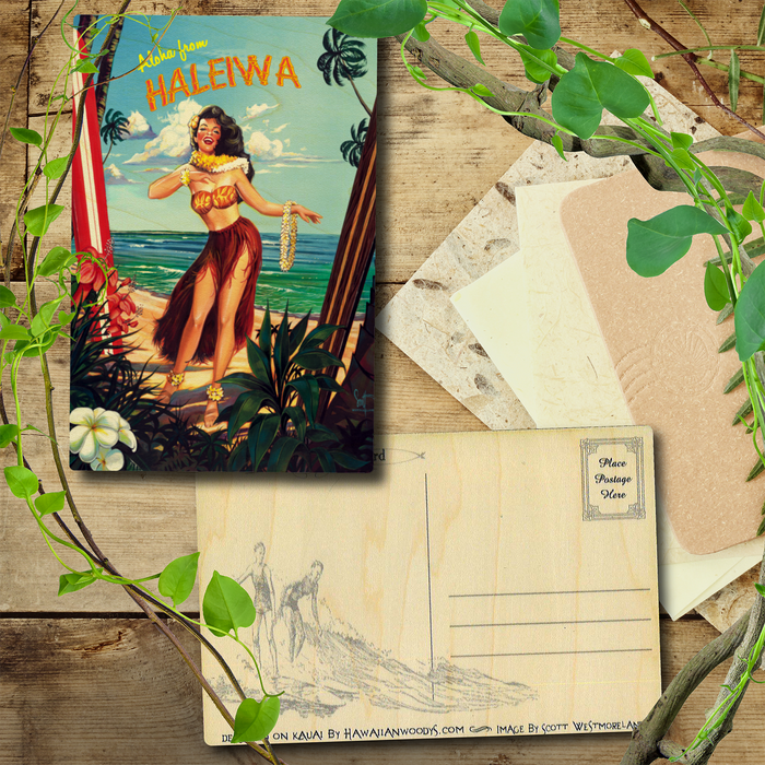 Hula by the Sea Haleiwia Postcard