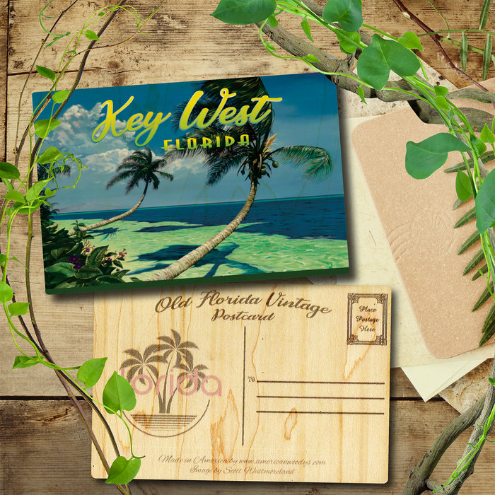 Key West Beckoning Palms Postcard