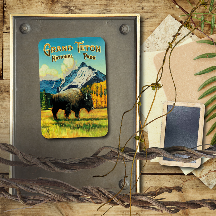 Grand Teton West Bison Magnet